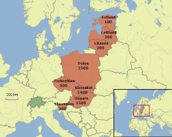 Einwanderung aus der EU-8 in die Schweiz 2011 (auf 100 gerundet).