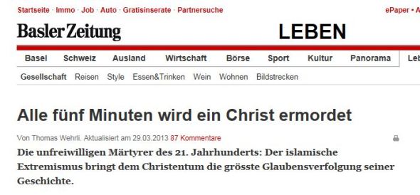 BaZ: Einseitiger, islamfeindlicher Artikel.
